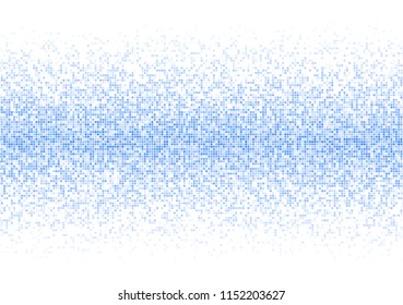 Vector pixel background. Blue-white gradient backdrop or texture. Diffused points screen.