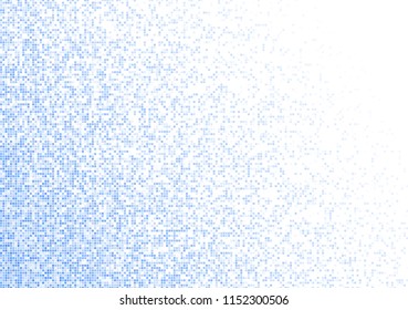 Vector pixel background. Blue-white gradient backdrop or texture. Diffused points screen.