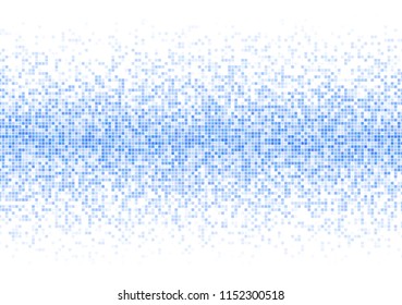 Vector pixel background. Blue-white gradient backdrop or texture. Diffused points screen.