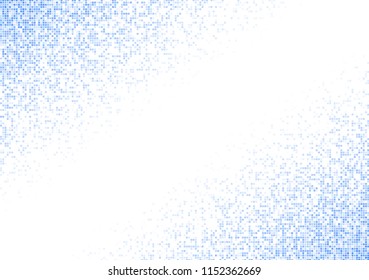 Vector pixel background. Blue-white gradient backdrop or texture. Diffused points screen.