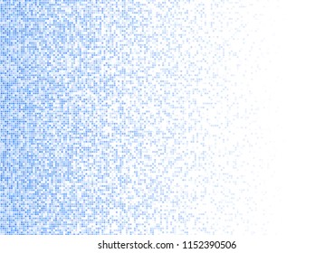 Vector pixel background. Blue-white gradient backdrop or texture. Diffused points screen.
