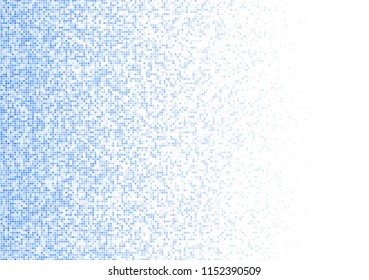 Vector pixel background. Blue-white gradient backdrop or texture. Diffused points screen.