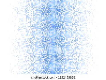 Vector pixel background. Blue-white gradient backdrop or texture. Diffused points screen.