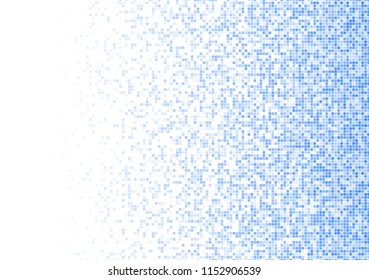 Vector pixel background. Blue-white gradient backdrop or texture. Diffused points screen.