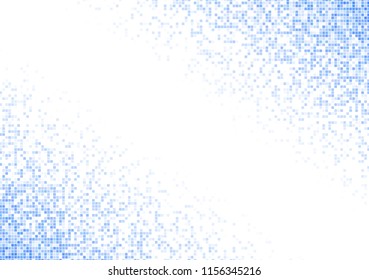 Vector pixel background. Blue-white gradient backdrop or texture. Diffused points screen.