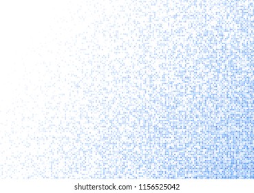 Vector pixel background. Blue-white gradient backdrop or texture. Diffused points screen.