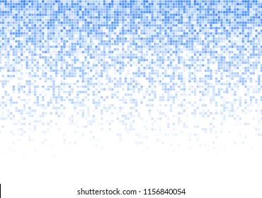 Vector pixel background. Blue-white gradient backdrop or texture. Diffused points screen.