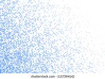 Vector pixel background. Blue-white gradient backdrop or texture. Diffused points screen.