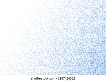 Vector pixel background. Blue-white gradient backdrop or texture. Diffused points screen.