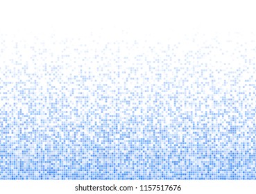 Vector pixel background. Blue-white gradient backdrop or texture. Diffused points screen.