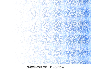 Vector pixel background. Blue-white gradient backdrop or texture. Diffused points screen.