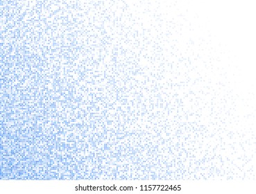 Vector pixel background. Blue-white gradient backdrop or texture. Diffused points screen.