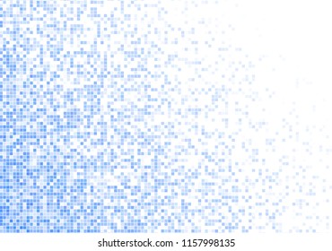 Vector pixel background. Blue-white gradient backdrop or texture. Diffused points screen.