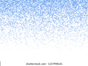 Vector pixel background. Blue-white gradient backdrop or texture. Diffused points screen.