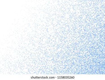 Vector pixel background. Blue-white gradient backdrop or texture. Diffused points screen.