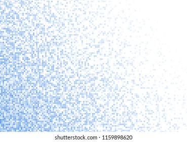 Vector pixel background. Blue-white gradient backdrop or texture. Diffused points screen.