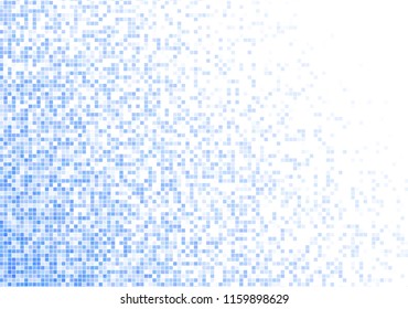Vector pixel background. Blue-white gradient backdrop or texture. Diffused points screen.