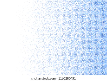 Vector pixel background. Blue-white gradient backdrop or texture. Diffused points screen.