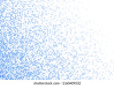 Vector pixel background. Blue-white gradient backdrop or texture. Diffused points screen.