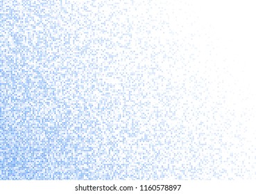 Vector pixel background. Blue-white gradient backdrop or texture. Diffused points screen.