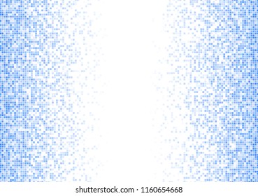 Vector pixel background. Blue-white gradient backdrop or texture. Diffused points screen.
