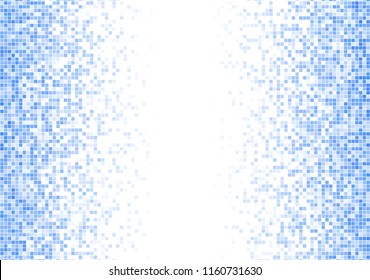 Vector pixel background. Blue-white gradient backdrop or texture. Diffused points screen.