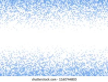 Vector pixel background. Blue-white gradient backdrop or texture. Diffused points screen.