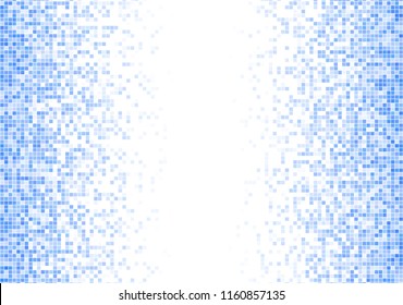 Vector pixel background. Blue-white gradient backdrop or texture. Diffused points screen.