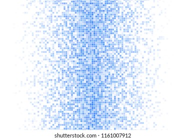 Vector pixel background. Blue-white gradient backdrop or texture. Diffused points screen.