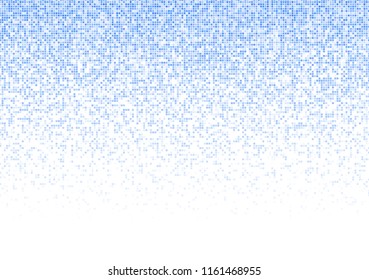 Vector pixel background. Blue-white gradient backdrop or texture. Diffused points screen.
