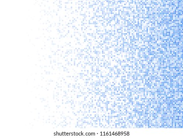 Vector pixel background. Blue-white gradient backdrop or texture. Diffused points screen.