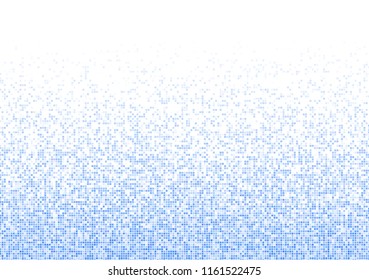 Vector pixel background. Blue-white gradient backdrop or texture. Diffused points screen.