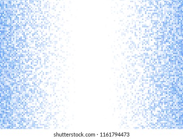 Vector pixel background. Blue-white gradient backdrop or texture. Diffused points screen.