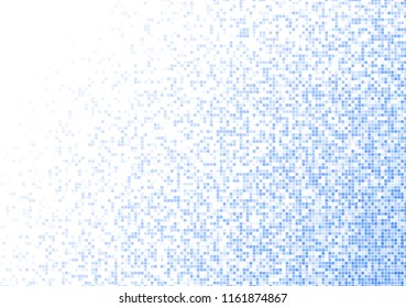 Vector pixel background. Blue-white gradient backdrop or texture. Diffused points screen.