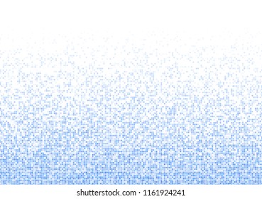Vector pixel background. Blue-white gradient backdrop or texture. Diffused points screen.