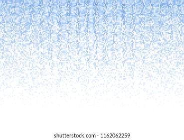 Vector pixel background. Blue-white gradient backdrop or texture. Diffused points screen.