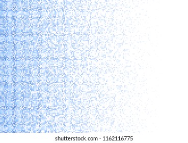 Vector pixel background. Blue-white gradient backdrop or texture. Diffused points screen.