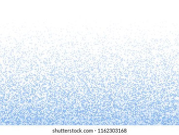 Vector pixel background. Blue-white gradient backdrop or texture. Diffused points screen.