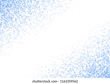 Vector pixel background. Blue-white gradient backdrop or texture. Diffused points screen.