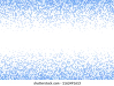 Vector pixel background. Blue-white gradient backdrop or texture. Diffused points screen.