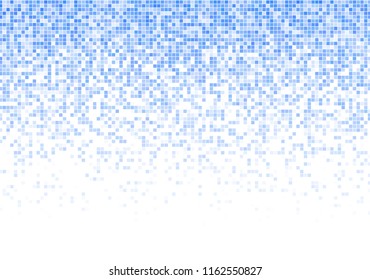 Vector pixel background. Blue-white gradient backdrop or texture. Diffused points screen.