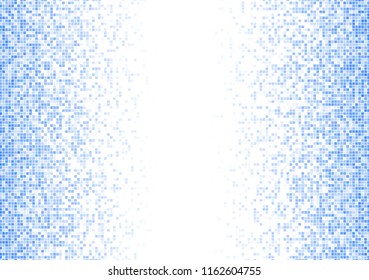 Vector pixel background. Blue-white gradient backdrop or texture. Diffused points screen.