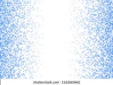 Vector pixel background. Blue-white gradient backdrop or texture. Diffused points screen.