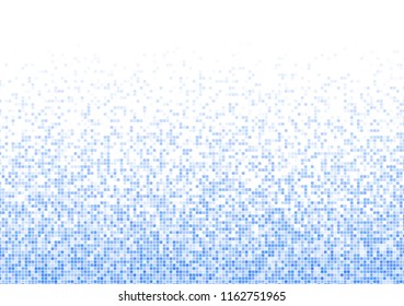 Vector pixel background. Blue-white gradient backdrop or texture. Diffused points screen.