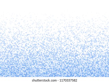 Vector pixel background. Blue-white gradient backdrop or texture. Diffused points screen.