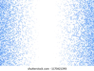 Vector pixel background. Blue-white gradient backdrop or texture. Diffused points screen.