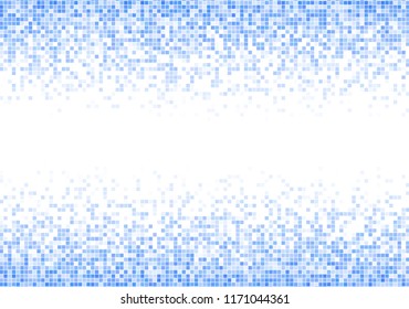 Vector pixel background. Blue-white gradient backdrop or texture. Diffused points screen.