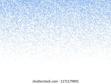 Vector pixel background. Blue-white gradient backdrop or texture. Diffused points screen.