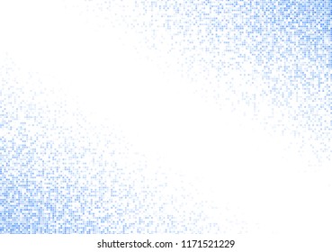 Vector pixel background. Blue-white gradient backdrop or texture. Diffused points screen.