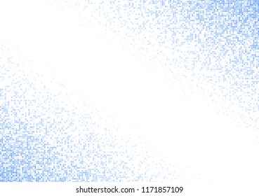 Vector pixel background. Blue-white gradient backdrop or texture. Diffused points screen.